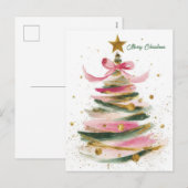 Weihnachtsbaum Grüße Feiertagspostkarte (Vorne/Hinten)