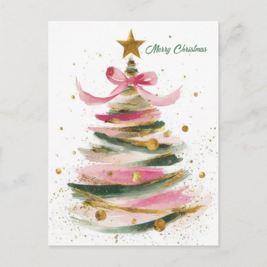 Weihnachtsbaum Grüße Feiertagspostkarte (Vorderseite)