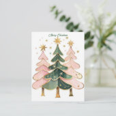 Weihnachtsbaum Grüße Postkarte (Stehend Vorderseite)