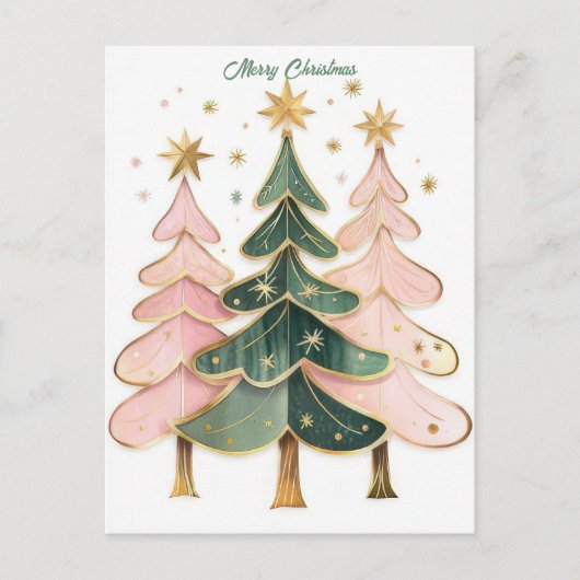 Weihnachtsbaum Grüße Postkarte (Vorderseite)