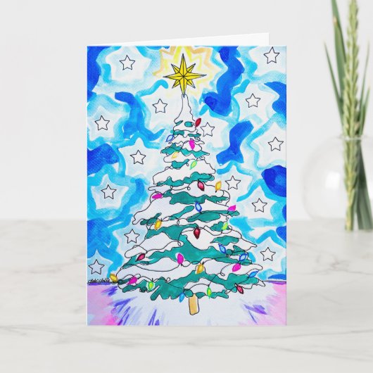 Weihnachtsbaum-Grußkarte (Vorderseite)