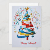 Weihnachtsbaum: Grußkarte Feiertagskarte (Vorne/Hinten)