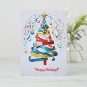 Weihnachtsbaum: Grußkarte Feiertagskarte (Stehend Vorderseite)