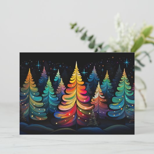 Weihnachtsbaum-Grußkarte Feiertagskarte (Stehend Vorderseite)