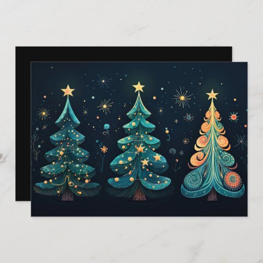 Weihnachtsbaum-Grußkarte Feiertagskarte (Vorne/Hinten)