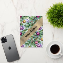 Weihnachtsbaum Grußkarte Mit Foliendruck