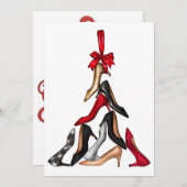 Weihnachtsbaum-Grußkarte mit hohen Absätzen Feiertagskarte (Vorne/Hinten)