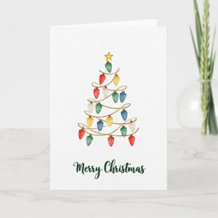 Weihnachtsbaum-Grußkarte mit Lichtern Karte