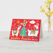 Weihnachtsbaum-Grußkarte von Llamas Karte (Gelbe Blume)