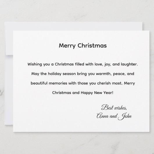 Weihnachtsbaum Grußkarte zum Fest (Rückseite)
