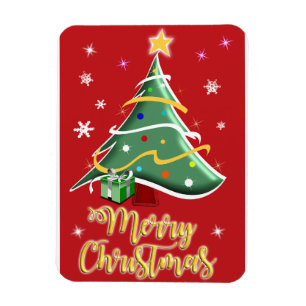 Weihnachtsbaum Grußkarte zum Fest Magnet