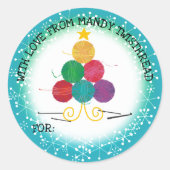 Weihnachtsbaum-Häkelhaken Runder Aufkleber (Vorderseite)