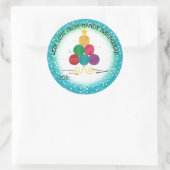 Weihnachtsbaum-Häkelhaken Runder Aufkleber (Tasche)