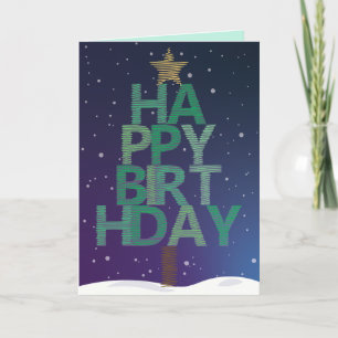 Weihnachtsbaum Happy Birthday Card Dankeskarte