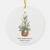 Weihnachtsbaum | Happy Holiday Keramik Ornament (Vorne)