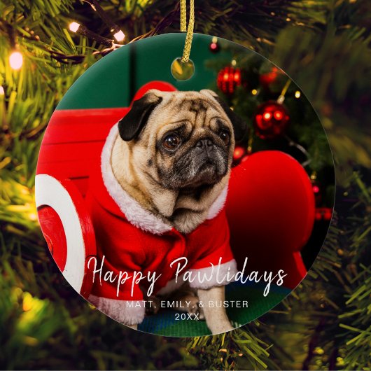 Weihnachtsbaum Happy Pawlidays Familienpferd Foto Keramik Ornament