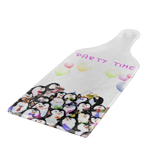 Weihnachtsbaum Happy Pinguins Party Schneidebrett (Ecke)