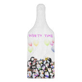 Weihnachtsbaum Happy Pinguins Party Schneidebrett (Vorderseite)