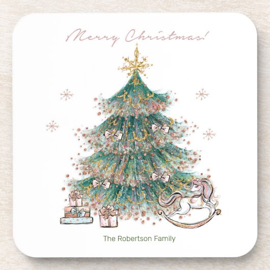 Weihnachtsbaum Hartkunststoff-Untersetzer - Set vo Getränkeuntersetzer (Vorderseite)