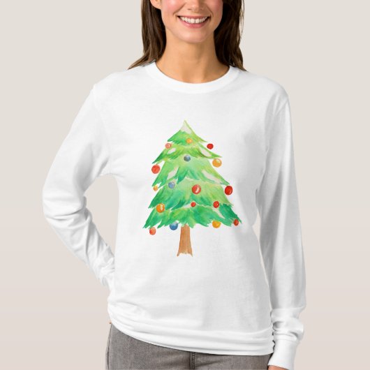 Weihnachtsbaum - hässliche Weihnachtsstrickjacke T-Shirt (Vorderseite)