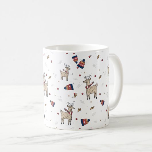 Weihnachtsbaum Hats Illustration Muster Kaffeetasse (VorderseiteRechts)