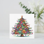 Weihnachtsbaum, helle Farben, Feiertagskarte (Stehend Vorderseite)