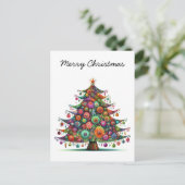 Weihnachtsbaum, helle Farben, Feiertagspostkarte (Stehend Vorderseite)