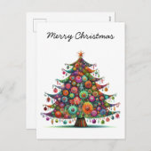 Weihnachtsbaum, helle Farben, Feiertagspostkarte (Vorne/Hinten)