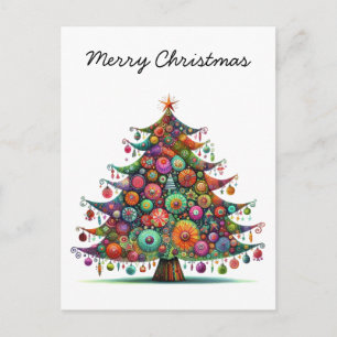 Weihnachtsbaum, helle Farben, Feiertagspostkarte