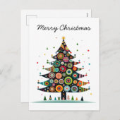Weihnachtsbaum, helle Farben, Feiertagspostkarte (Vorne/Hinten)
