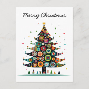 Weihnachtsbaum, helle Farben, Feiertagspostkarte