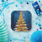 Weihnachtsbaum Helle Stern Wasserfarbe Pappteller (Party)