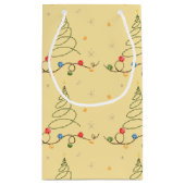 Weihnachtsbaum Hellgelbe kleine Geschenktasche Geschenktüte (Rückseite)