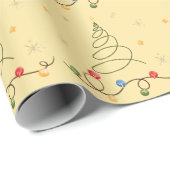 Weihnachtsbaum hellgelbes Wrapping Paper Geschenkpapier (Rolleneckpunkt)