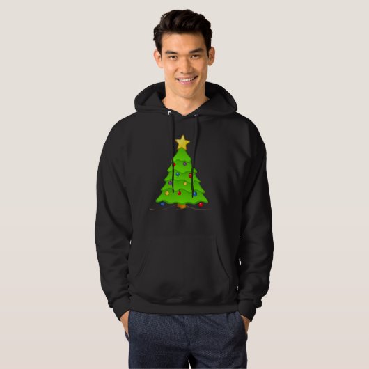 Weihnachtsbaum Herren's Basic Hooded Sweatshirt (Vorne ganz)