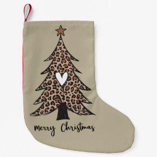 Weihnachtsbaum Herz Leopard Geschenk Xmas Urlaub Kleiner Weihnachtsstrumpf