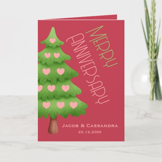 Weihnachtsbaum Herz Merry Jubiläum Foto Karte (Vorderseite)