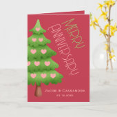 Weihnachtsbaum Herz Merry Jubiläum Foto Karte (Gelbe Blume)