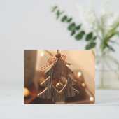 Weihnachtsbaum Herz Postkarte (Stehend Vorderseite)