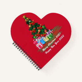 Weihnachtsbaum Herz Spiral Notebook Notizblock