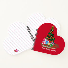 Weihnachtsbaum Herz Spiral Notebook Notizblock