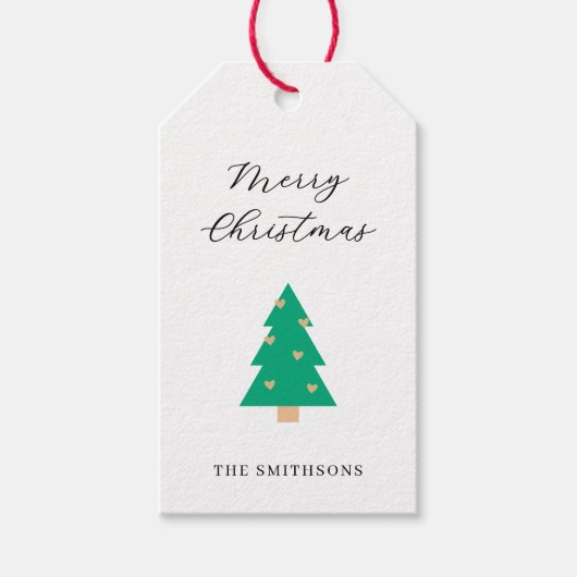 Weihnachtsbaum Herzen Urlaub  Geschenkanhänger (Vorderseite)