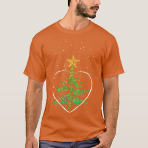 Weihnachtsbaum Herzweihnachtsbaum Poinsettia T-Shirt