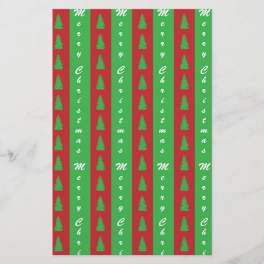 Weihnachtsbaum-Hintergrundmuster Briefpapier (Vorderseite)