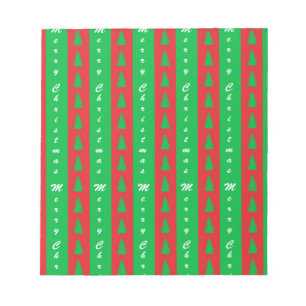 Weihnachtsbaum-Hintergrundmuster Notizblock