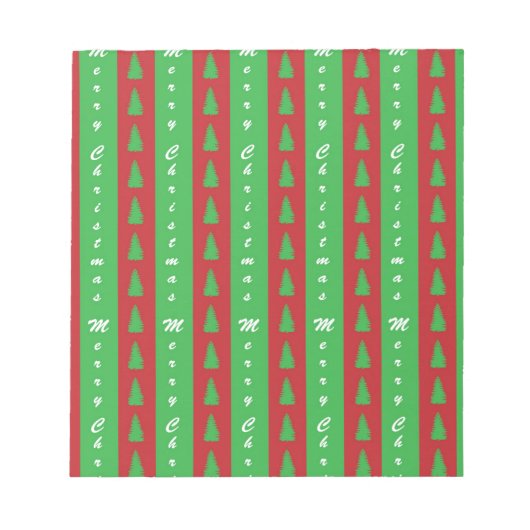 Weihnachtsbaum-Hintergrundmuster Notizblock (Vorderseite)