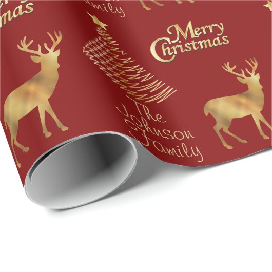 Weihnachtsbaum / Hirsch Geschenkpapier (Rolleneckpunkt)