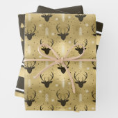 Weihnachtsbaum Hirschgewächse Gold/Br ID864 Geschenkpapier Set (Beispiel)