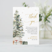 Weihnachtsbaum-Hochzeit-Dankeskarten Dankeskarte (Stehend Vorderseite)