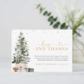 Weihnachtsbaum-Hochzeit-Dankeskarten Dankeskarte (Stehend Vorderseite)
